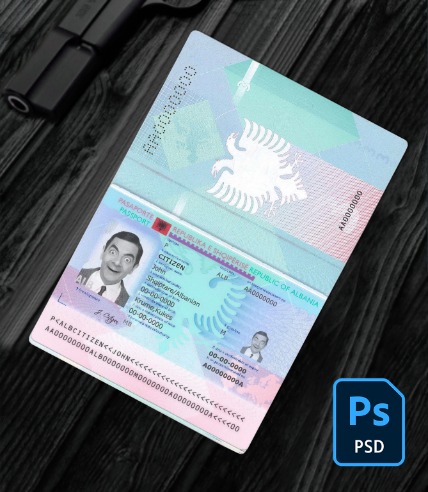 Albania Passport PSD PSD1